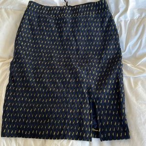 Maeve Anthropologie pencil skirt blue/yellow Size 6, cotton blend, lined